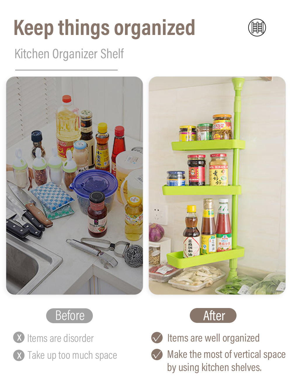 Simple Style Kitchen Storage Racks-2